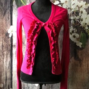 *SOLD!* (Hollister) Pink Ruffled Cardigan